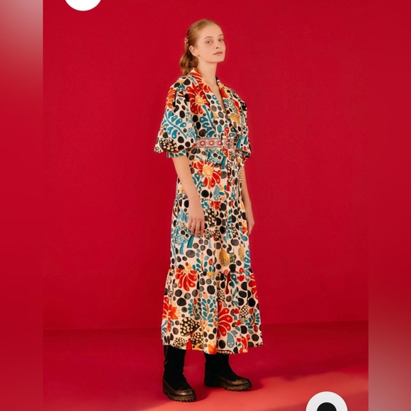 Anthropologie FARM Rio Mushroom Forest canvas Dress - Picture 2 of 9